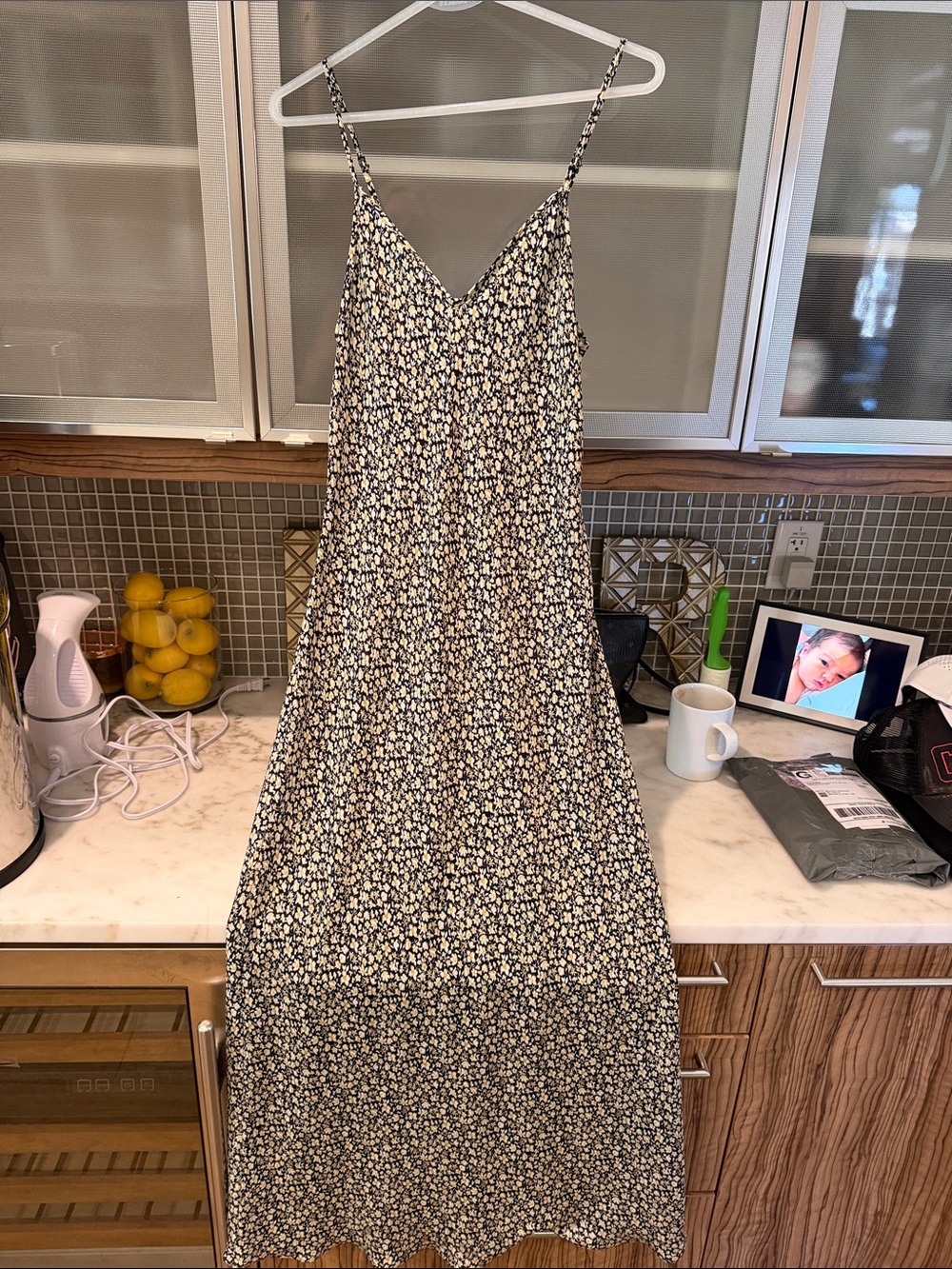 All Saints Floral slip dress, 8